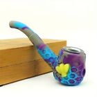 Silicone Smoking Pipe Classic Vintage Silicone Tobacco Pipes with 9 Hole Glass